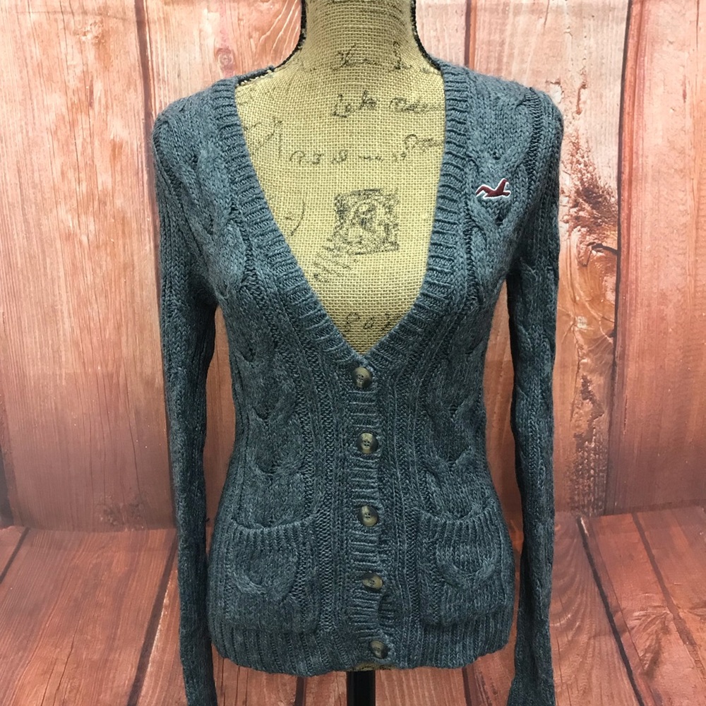 Hollister medium gray cardigan